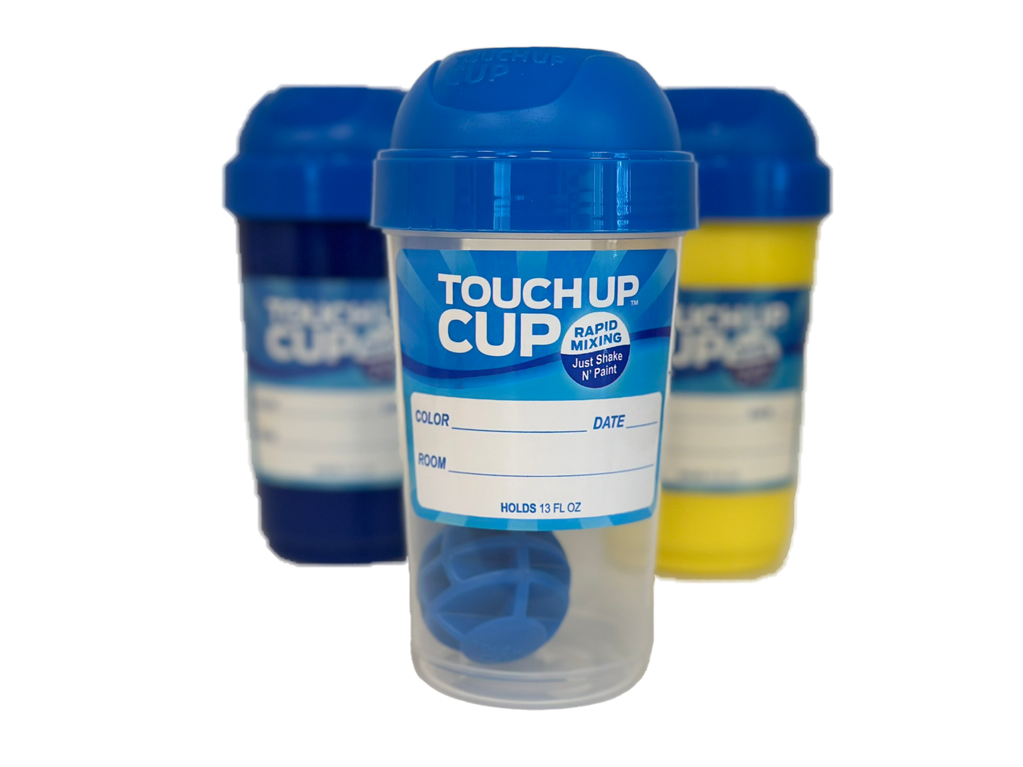 A 3-Pack of our famous Touch Up Cups, As Seen On Shark Tank™ and always with FREE SHIPPING! Transform the way you store leftover paint for future touch-up projects by saying "good-bye" to bad paint in rusty cans, and "hello" to the Touch Up Cup! Touch Up™ Cup | Three Pack includes: Three of our 13oz paint containers with lids that are perfect to store paint for all your touch-up needs without compromising storage space. Our clear plastic containers with lids allow you to see the paint color in addition t
