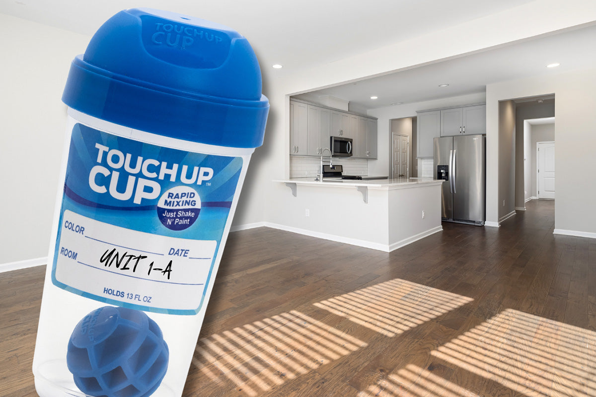 The touch up cup is great for easy propery maintenance and rental repair
