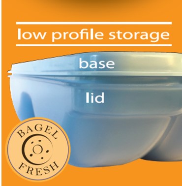 Touch Up Cup fresh-line bagel fresh container - six Fresh Bagel Keeper in a low profile airtight storage container - by DZ Innovation