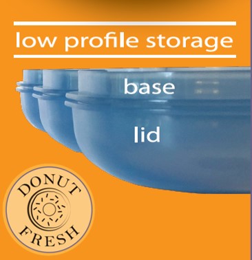 Touch Up Cup fresh-line the donut fresh container a six fresh donut keeper in a low profile airtight storage container - by DZ Innovation