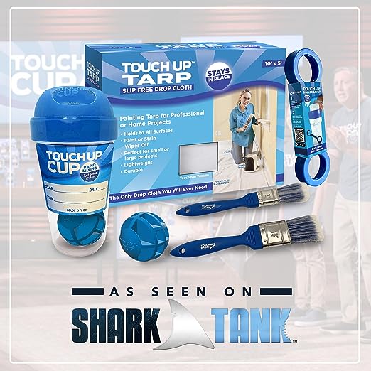 With the Touch Up™ Ultimate Combo you get ONE of our paint-saving Touch Up™ Cup 3-Packs, ONE Touch Up™ Tarp, ONE Roller Saver, and ONE Brush n’ Roller Keeper 6-Pack, and ONE Touch Up™ Brush 2-Pack.