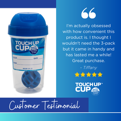 touch up cup review "I'm actually obsessed with how convenient this product is. I thought I wouldn't need the 3-pack but it came in handy and has lasted me a while! Great purchase." - Tiffany